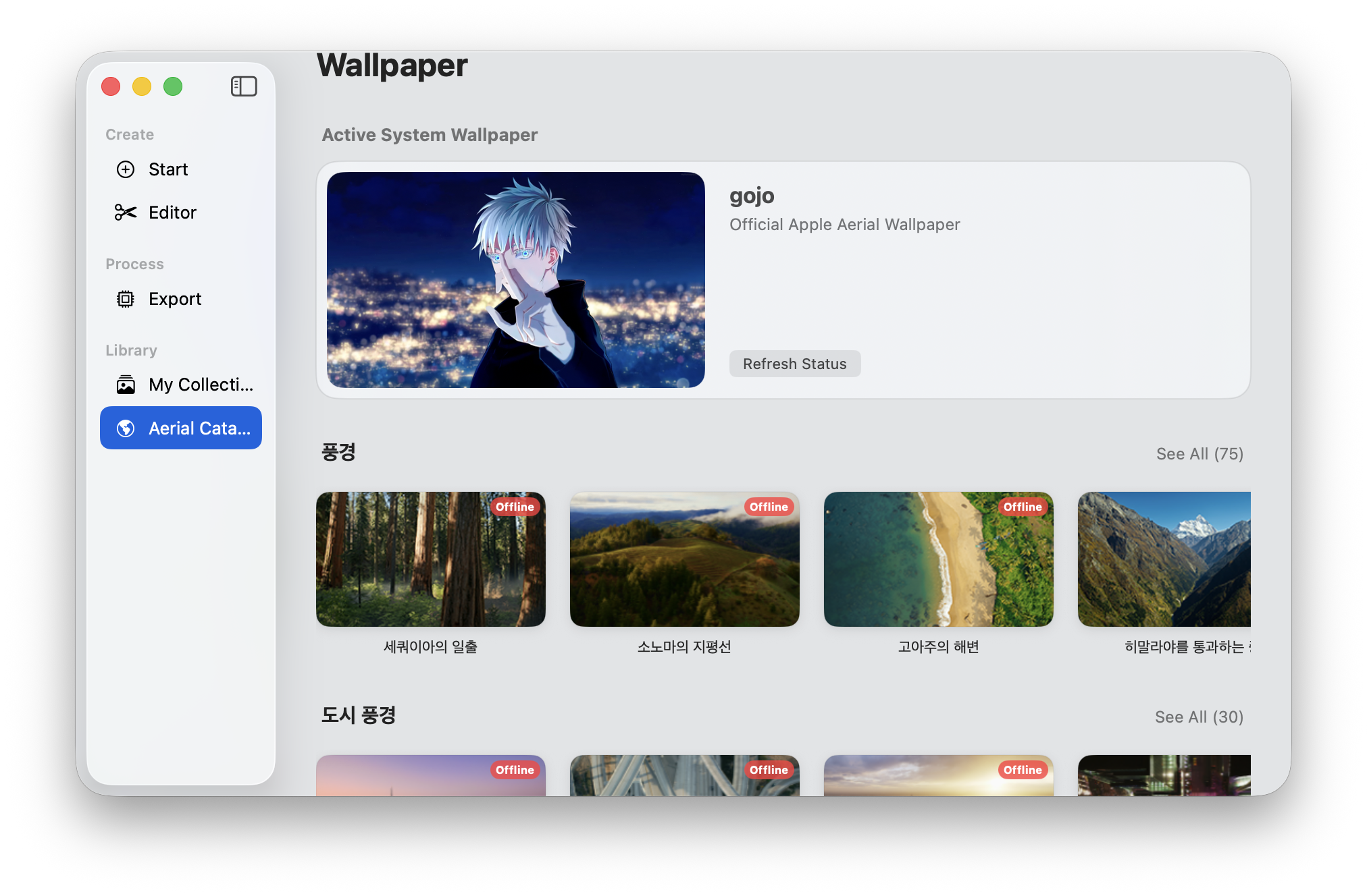 데스크탑에 최종 적용된 라이브 배경화면