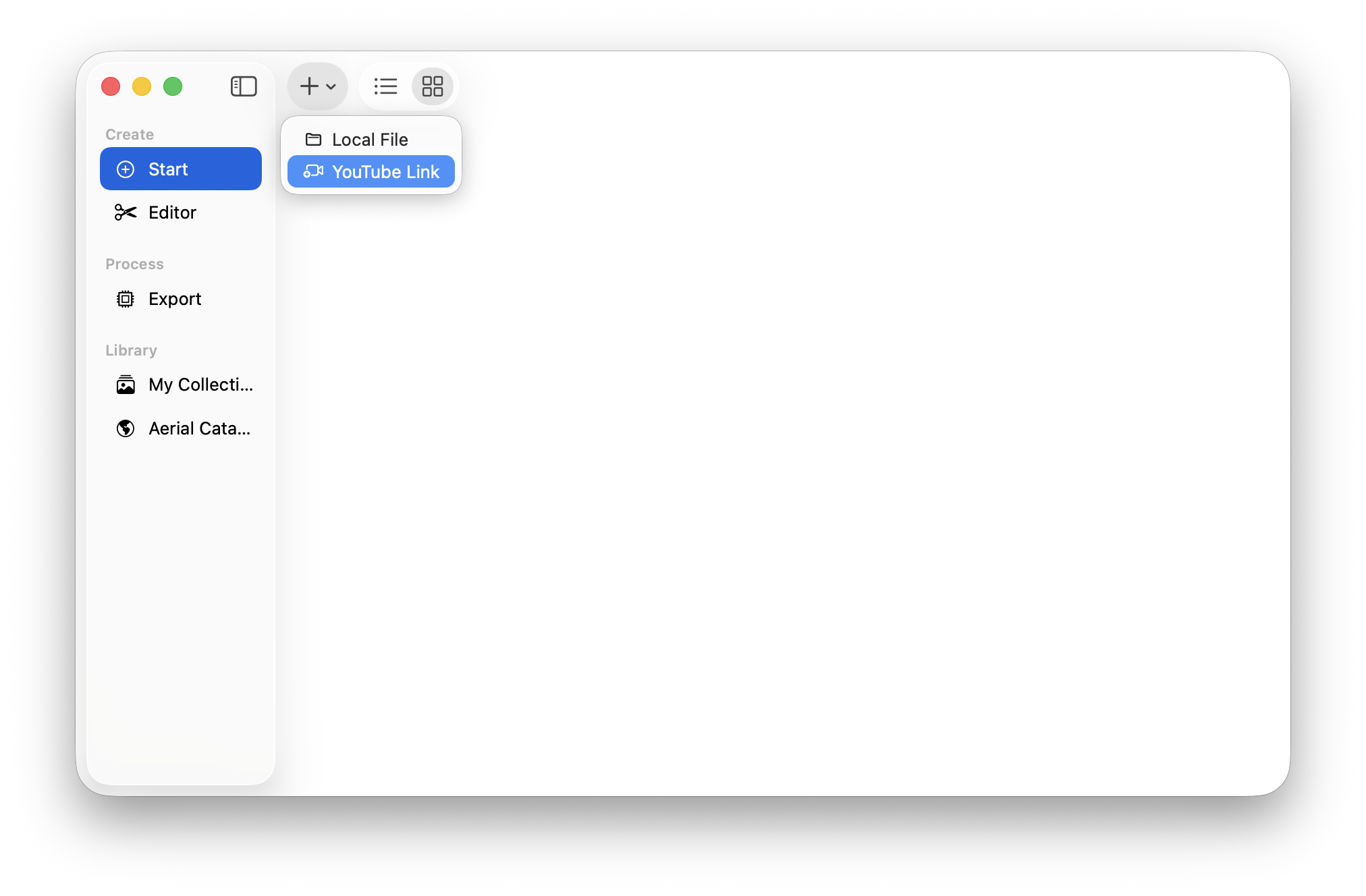 플러스 버튼 및 링크 붙여넣기