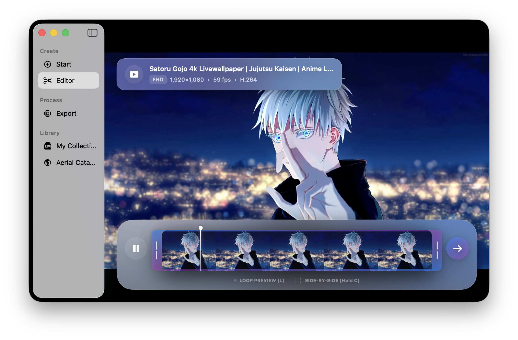 원하는 영상 구간 설정