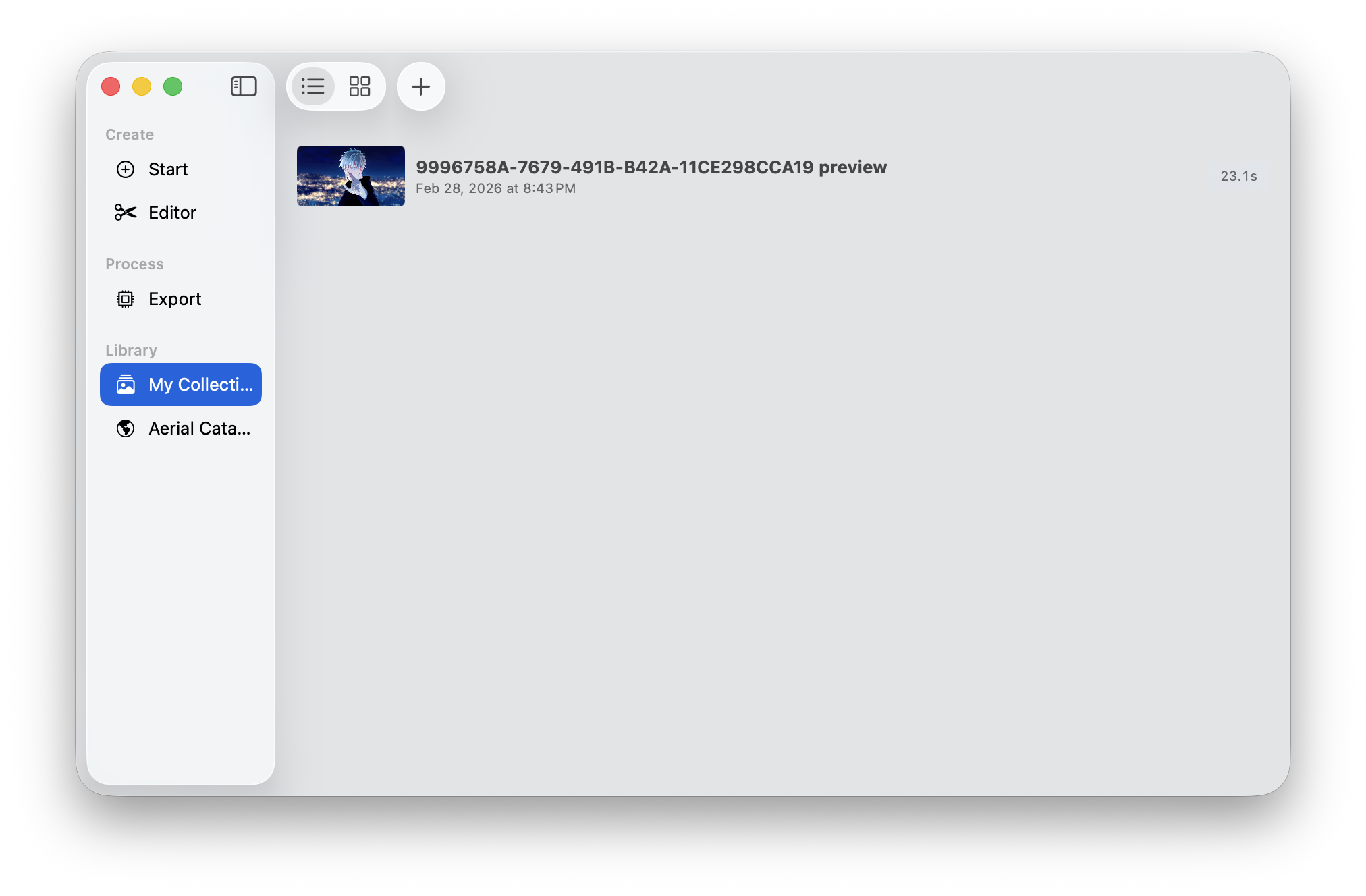 Collection 탭에 렌더링 완료됨
